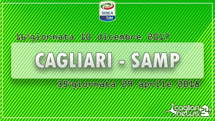 calendario serie a sedicesima giornata cagliari sampdoria