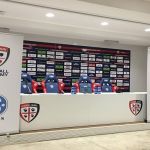 Cagliari, Mereu: «Ringrazio Giulini. Orgoglioso di essere qui» 27 sala stampa presentazione mereu academy
