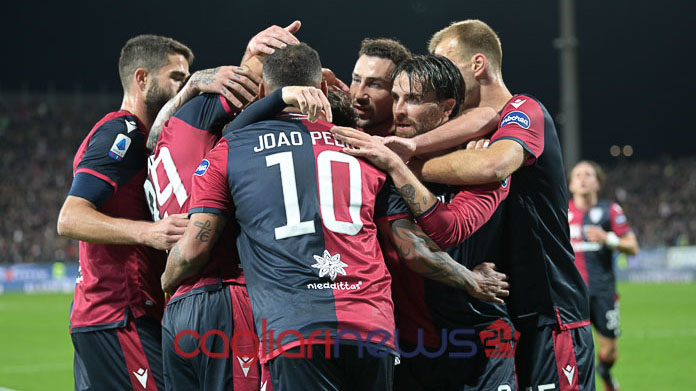 Cagliari esultanza vs Parma