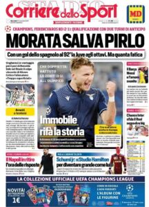 Le prime pagine dei quotidiani sportivi italiani 34 corriere dello sport 2020 11 25 5fbd986ef3fae