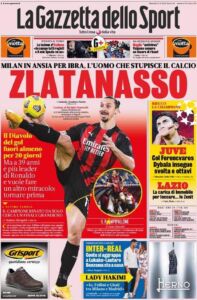 Le prime pagine dei Quotidiani Sportivi italiani 33 la gazzetta dello sport 2020 11 24 5fbc4af98230c
