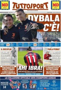 Le prime pagine dei Quotidiani Sportivi italiani 35 tuttosport 2020 11 24 5fbc46c80f903