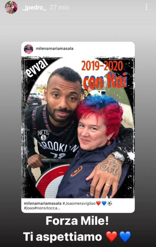 Da Joao Pedro a Nandez si alza un solo coro: «Forza Milena!» - FOTO 36 photo 2021 03 25 17.27.25