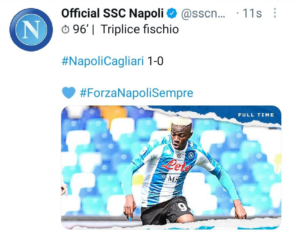 Napoli, che gaffe: Nandez pareggia al 94′ ma gli azzurri festeggiano la vittoria 29 Schermata 2021 05 02 alle 17.12.32