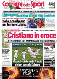 Le Prime Pagine dei Quotidiani Sportivi di oggi - 29 giugno 33 corriere dello sport 2021 06 29 60da54827a92e