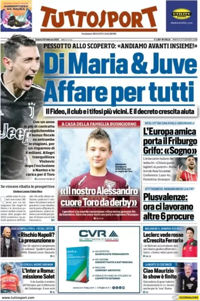 Le prime pagine dei principali quotidiani sportivi – 25 febbraio 29 WhatsApp Image 2023 02 25 at 07.49.41