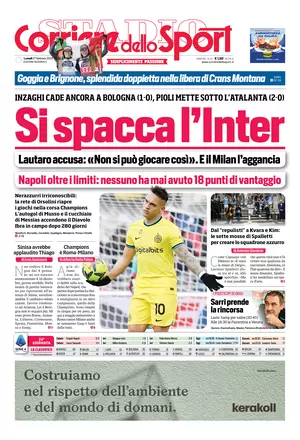 Rassegna stampa: prime pagine quotidiani sportivi – 27 febbraio 2023 28 corriere dello sport 072337347