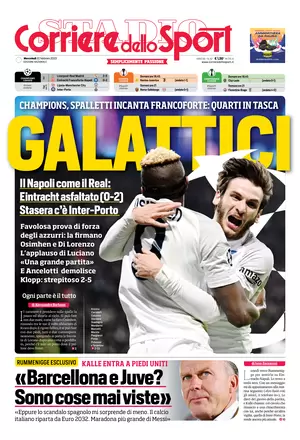 Rassegna stampa: prime pagine quotidiani sportivi – 22 febbraio 2023 28 corriere dello sport 074112991