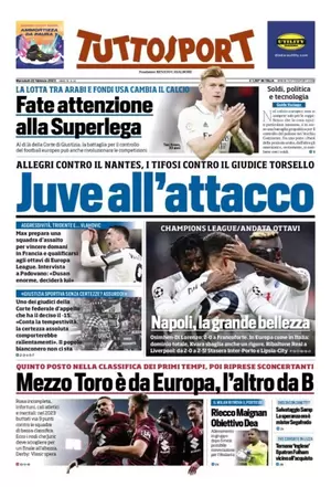 Rassegna stampa: prime pagine quotidiani sportivi – 22 febbraio 2023 29 tuttosport 001304859