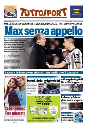 Rassegna stampa: prime pagine quotidiani sportivi – 23 febbraio 2023 29 tuttosport 002305626
