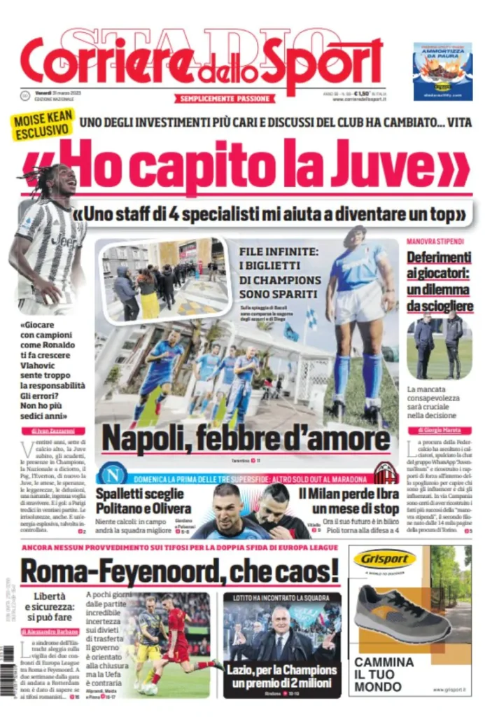 Le prime pagine dei principali quotidiani sportivi – 31 marzo 27 WhatsApp Image 2023 03 31 at 00.47.23 768x1135 1