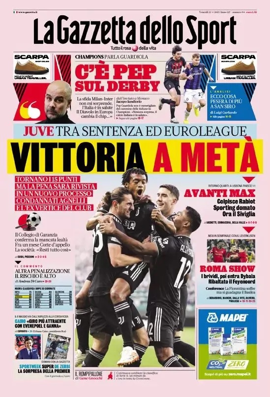 Le prime pagine dei principali quotidiani sportivi – 21 aprile 29 IMG 9455