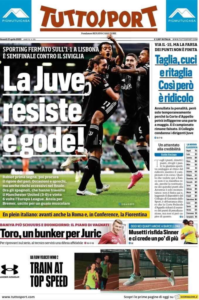 Le prime pagine dei principali quotidiani sportivi – 21 aprile 28 IMG 9457