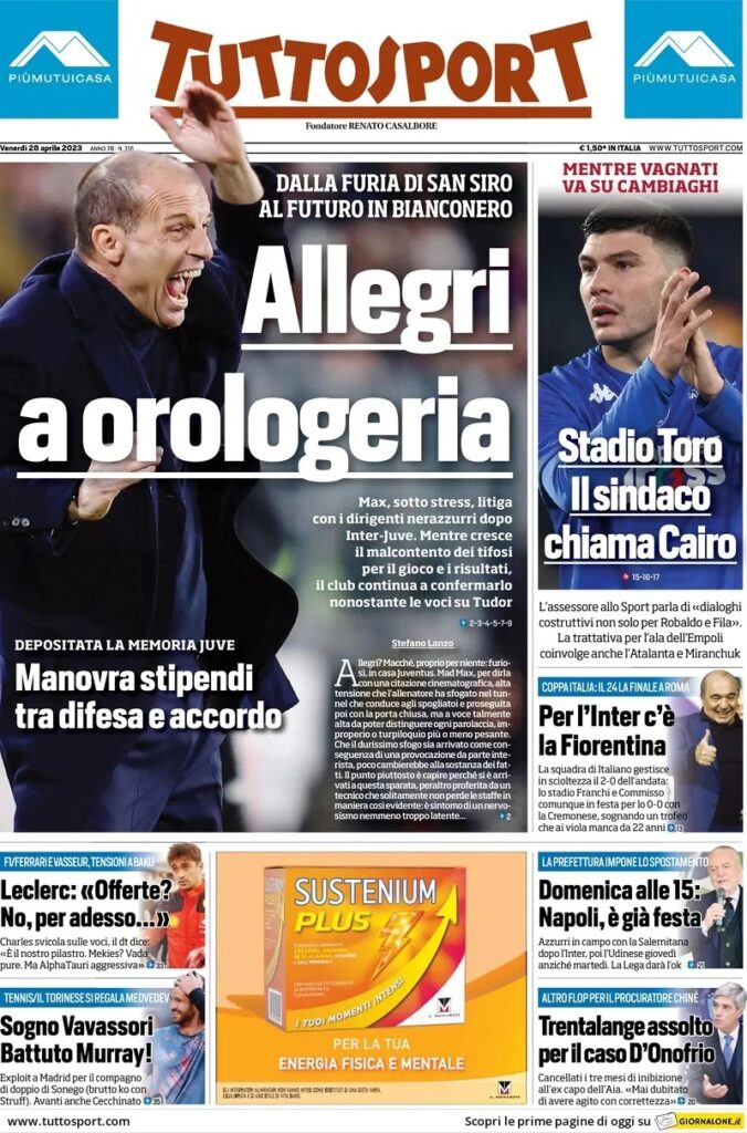 Le prime pagine dei principali quotidiani sportivi – 28 aprile 29 IMG 9546