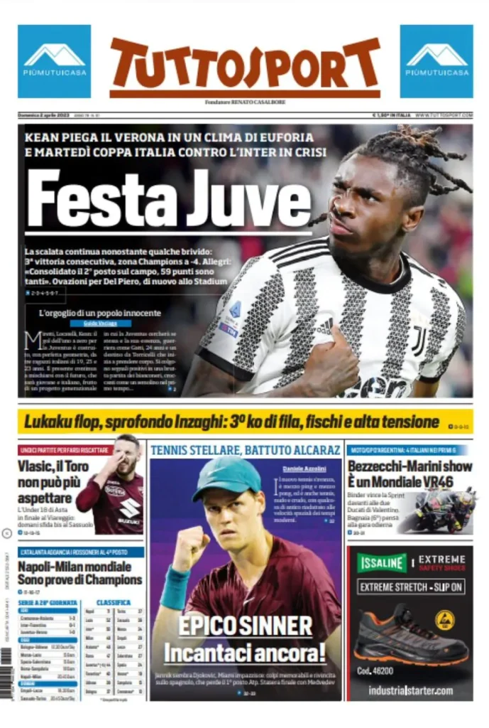 Le prime pagine dei principali quotidiani sportivi – 2 aprile 29 WhatsApp Image 2023 04 02 at 07.56.24 768x1141 1