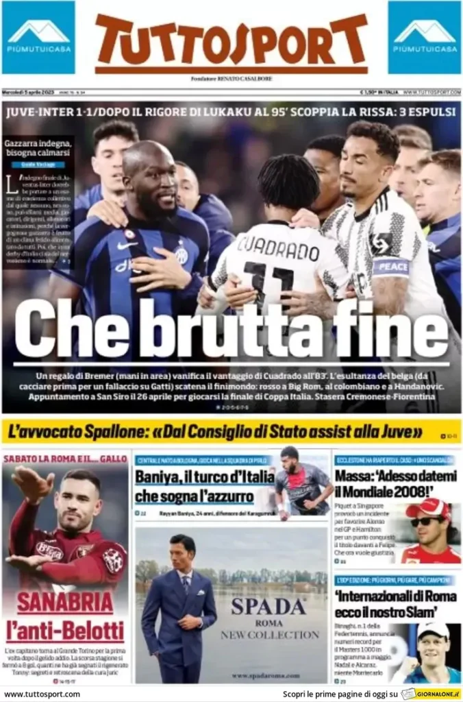 Le prime pagine dei principali quotidiani sportivi – 5 aprile 29 WhatsApp Image 2023 04 05 at 07.57.43