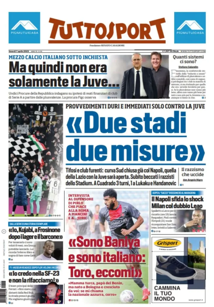 Le prime pagine dei principali quotidiani sportivi – 7 aprile 28 WhatsApp Image 2023 04 07 at 00.04.23 768x1105 1