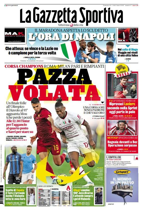 Le prime pagine dei principali quotidiani sportivi – 30 aprile 29 WhatsApp Image 2023 04 30 at 07.08.15