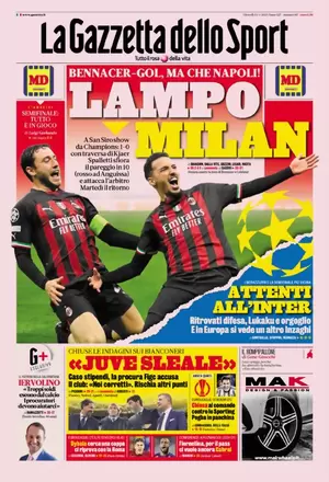 Le prime pagine dei principali quotidiani sportivi – 13 aprile 27 la gazzetta dello sport 005305795