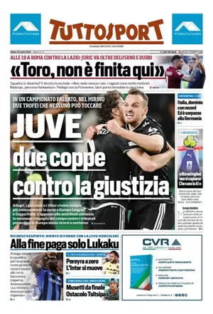 Le prime pagine dei principali quotidiani sportivi – 23 aprile 29 tuttosport 000310520