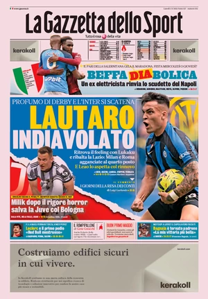 Le prime pagine dei principali quotidiani sportivi – 1 maggio 27 la gazzetta dello sport 032804039