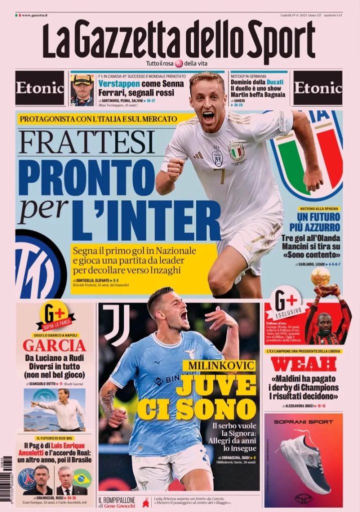 Le prime pagine dei principali quotidiani sportivi – 19 giugno 29 IMG 0642