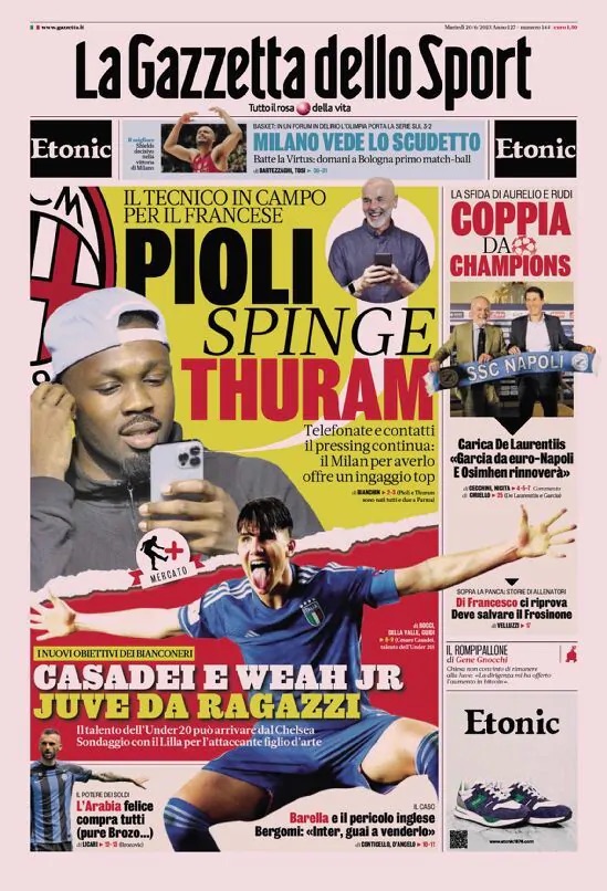 Rassegna stampa: prime pagine quotidiani sportivi – 20 giugno 2023 29 IMG 0657
