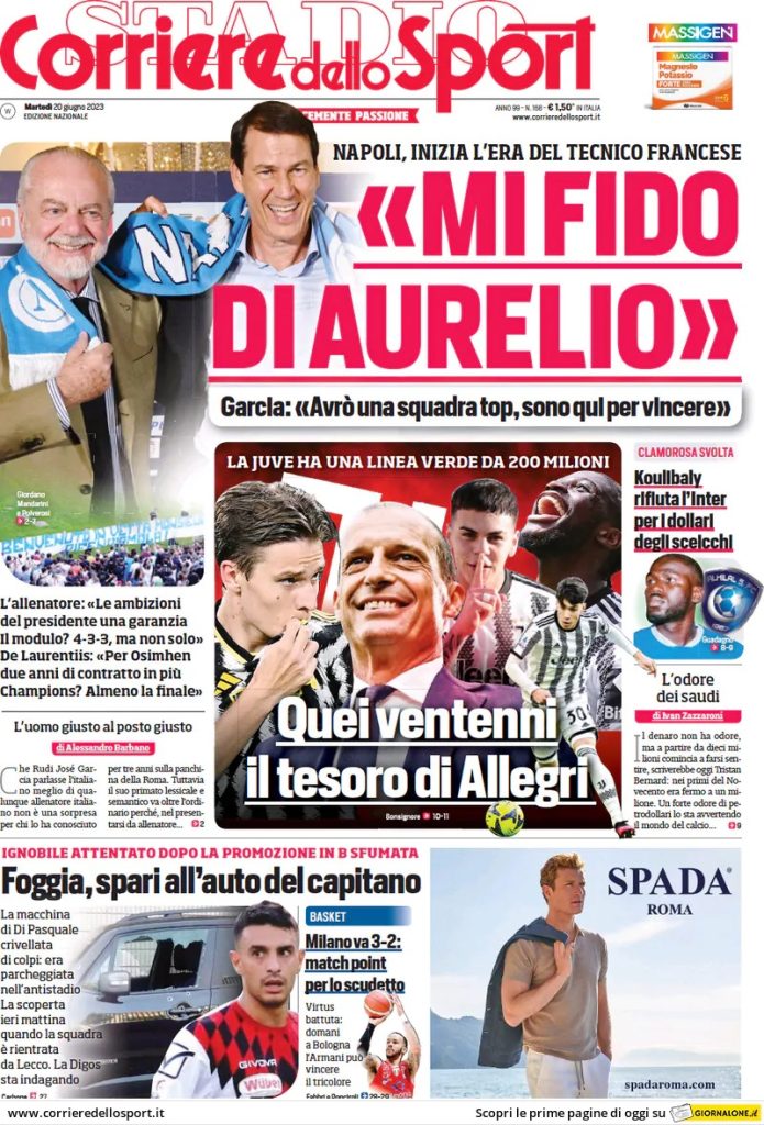 Rassegna stampa: prime pagine quotidiani sportivi – 20 giugno 2023 27 IMG 0658