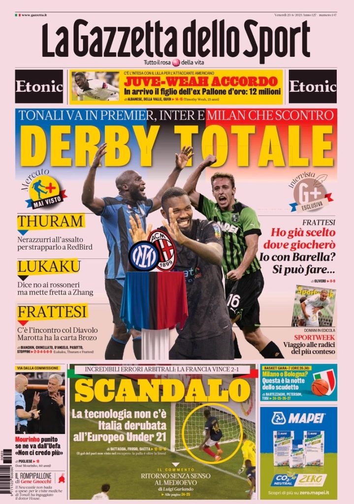 Le prime pagine dei principali quotidiani sportivi – 23 giugno 27 IMG 0696
