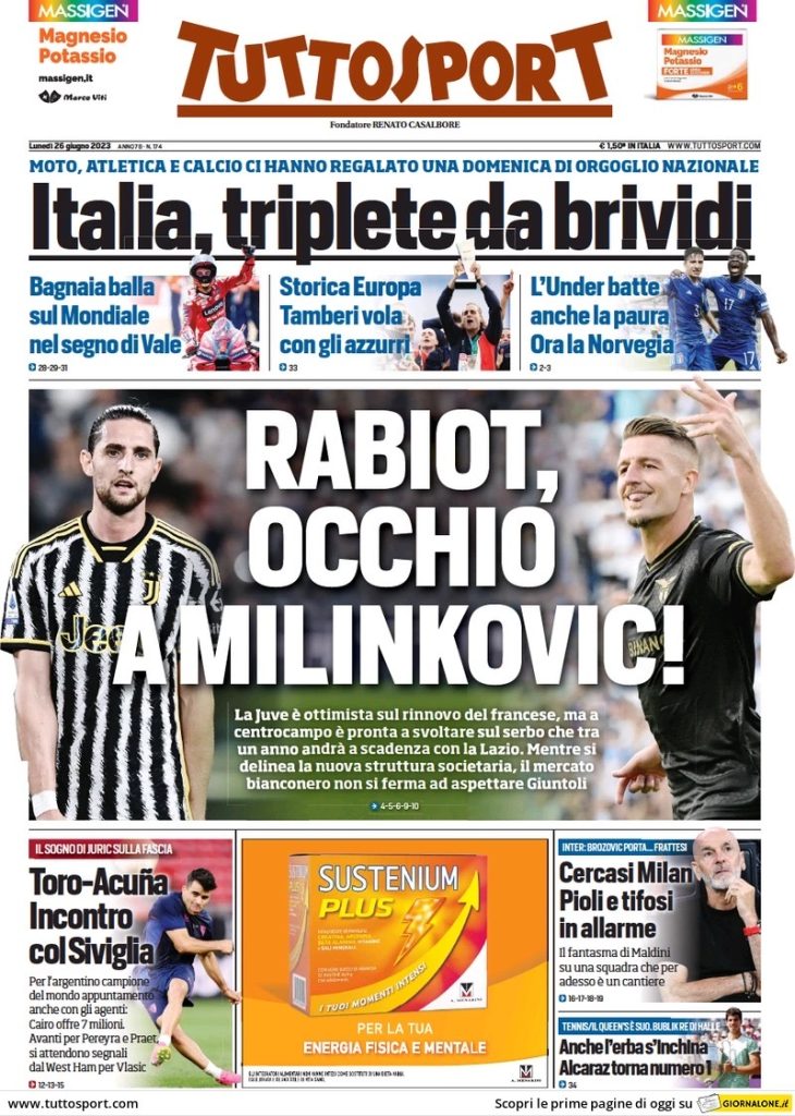 Le prime pagine dei principali quotidiani sportivi – 26 giugno 29 IMG 0743