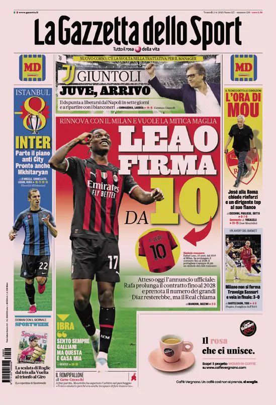Le prime pagine dei principali quotidiani sportivi – 2 giugno 29 image 2