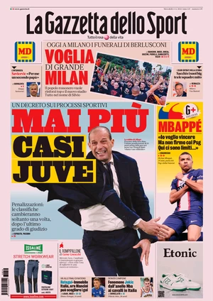 Le prime pagine dei principali quotidiani sportivi – 14 giugno 27 la gazzetta dello sport 072138713