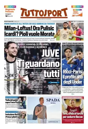 Le prime pagine dei principali quotidiani sportivi – 27 giugno 29 tuttosport 002402658