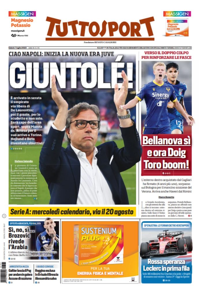 Le prime pagine dei principali quotidiani sportivi – 1 luglio 29 IMG 0807