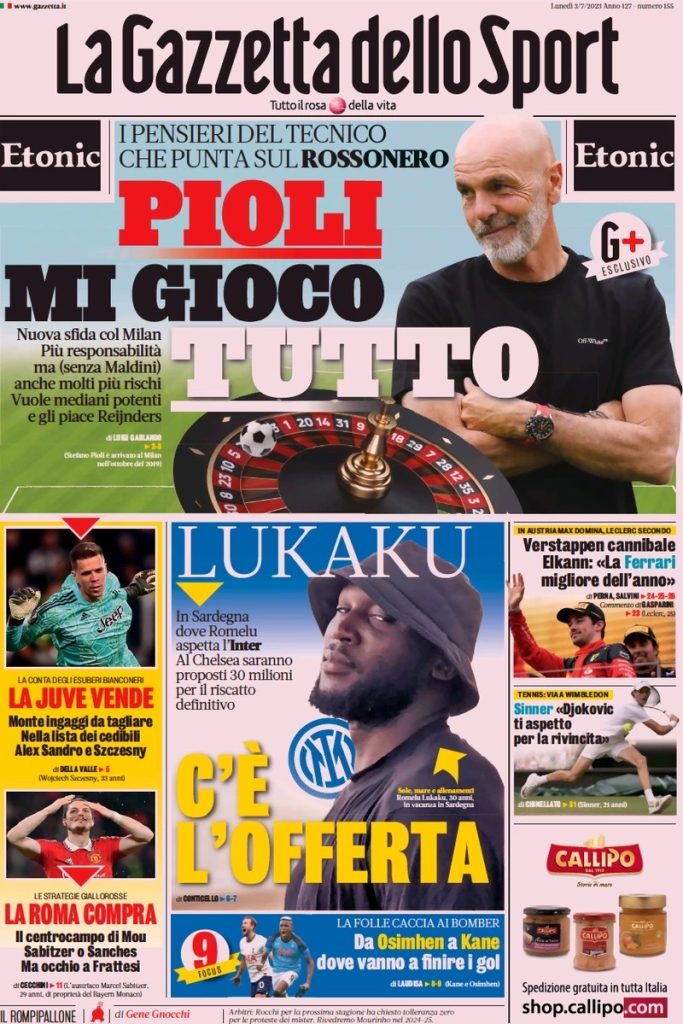 Le prime pagine dei principali quotidiani sportivi – 3 luglio 27 IMG 0837