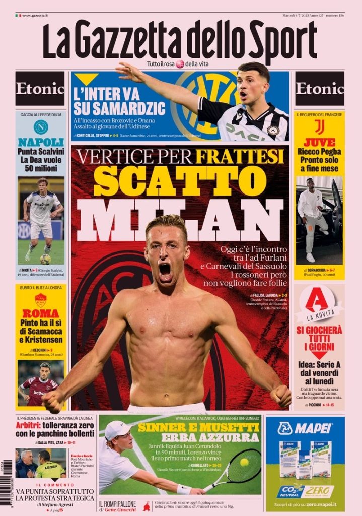 Le prime pagine dei principali quotidiani sportivi – 4 luglio 27 IMG 0849
