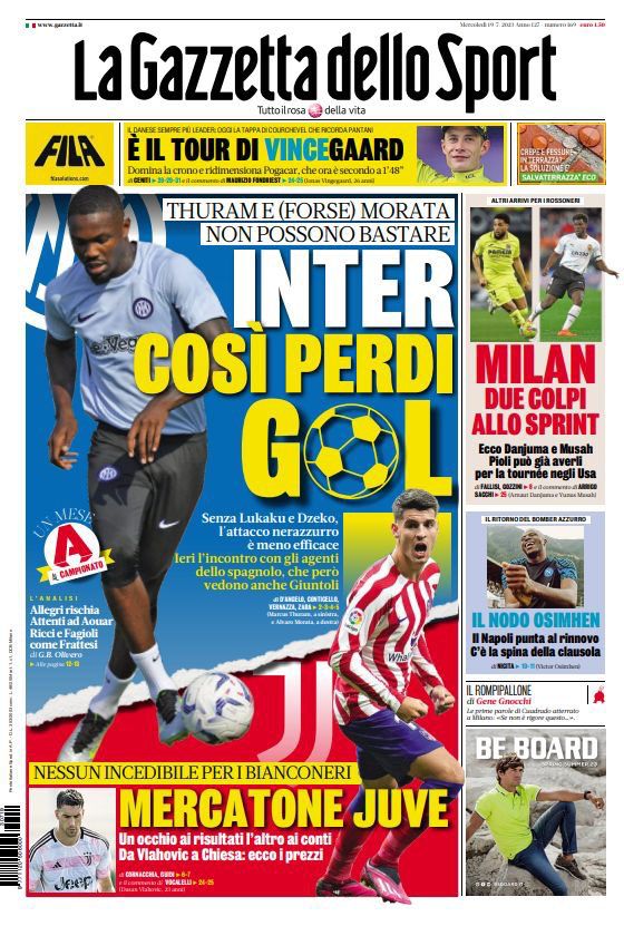 Le prime pagine dei principali quotidiani sportivi – 19 luglio 27 WhatsApp Image 2023 07 19 at 07.44.21
