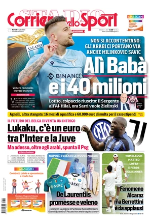 Le prime pagine dei principali quotidiani sportivi – 11 luglio 28 corriere dello sport 070938009