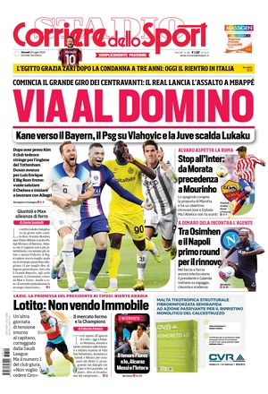 Le prime pagine dei principali quotidiani sportivi – 20 luglio 28 corriere dello sport 073725583