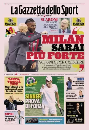 Le prime pagine dei principali quotidiani sportivi – 10 luglio 27 la gazzetta dello sport 005734042