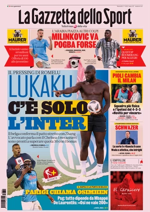 Le prime pagine dei principali quotidiani sportivi – 11 luglio 27 la gazzetta dello sport 070713769