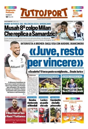 Le prime pagine dei principali quotidiani sportivi – 31 luglio 29 tuttosport 001937822