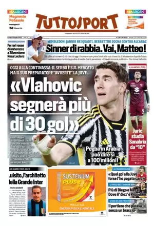 Le prime pagine dei principali quotidiani sportivi – 10 luglio 29 tuttosport 004616341