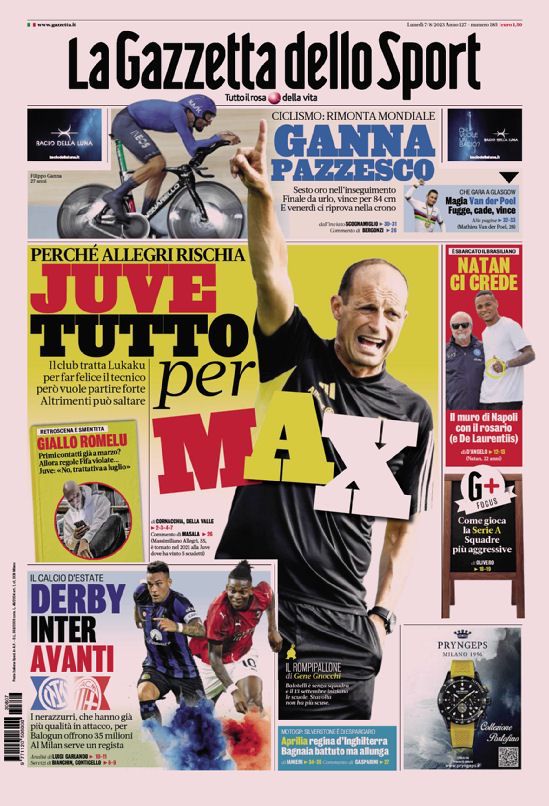 Le prime pagine dei principali quotidiani sportivi – 7 agosto 27 WhatsApp Image 2023 08 07 at 07.37.34