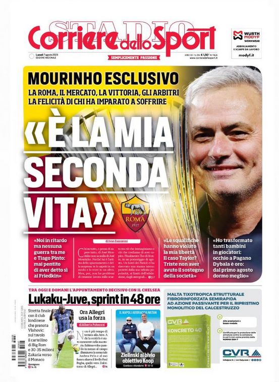 Le prime pagine dei principali quotidiani sportivi – 7 agosto 28 WhatsApp Image 2023 08 07 at 07.37.35