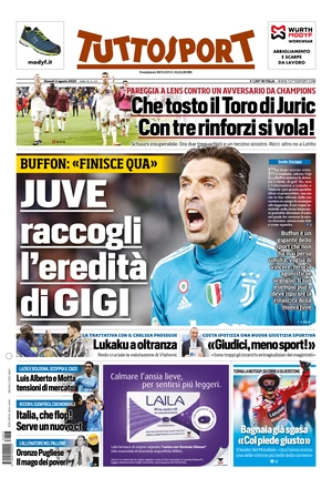 Le prime pagine dei principali quotidiani sportivi – 3 agosto 29 tuttosport 072108220