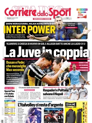 Le prime pagine dei principali quotidiani sportivi – 17 settembre 28 corriere dello sport 073736908