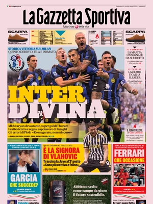 Le prime pagine dei principali quotidiani sportivi – 17 settembre 27 la gazzetta dello sport 024308957