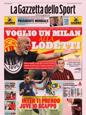 Le prime pagine dei principali quotidiani sportivi – 22 settembre 27 la gazzetta dello sport 034803860