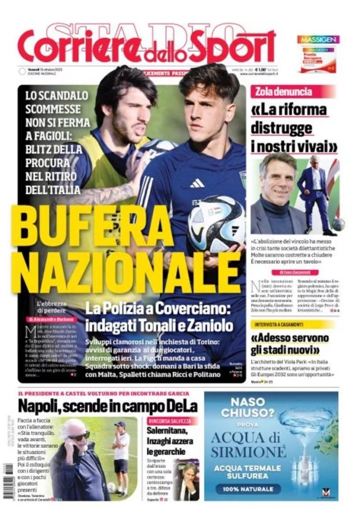 Le prime pagine dei principali quotidiani sportivi – 13 ottobre 28 WhatsApp Image 2023 10 13 at 06.38.06